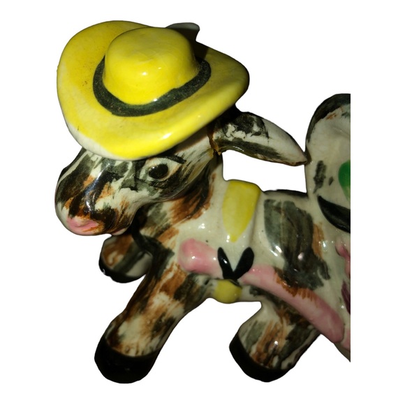 Vintage 1950’s Planter Donkey Pulling Cart Hand Painted Made in Japan - Picture 8 of 9